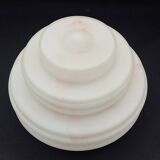 Art Deco Lampshade Glass Marbled Pattern White & Pink Birthday Cake