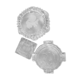 Set of three glass ashtrays