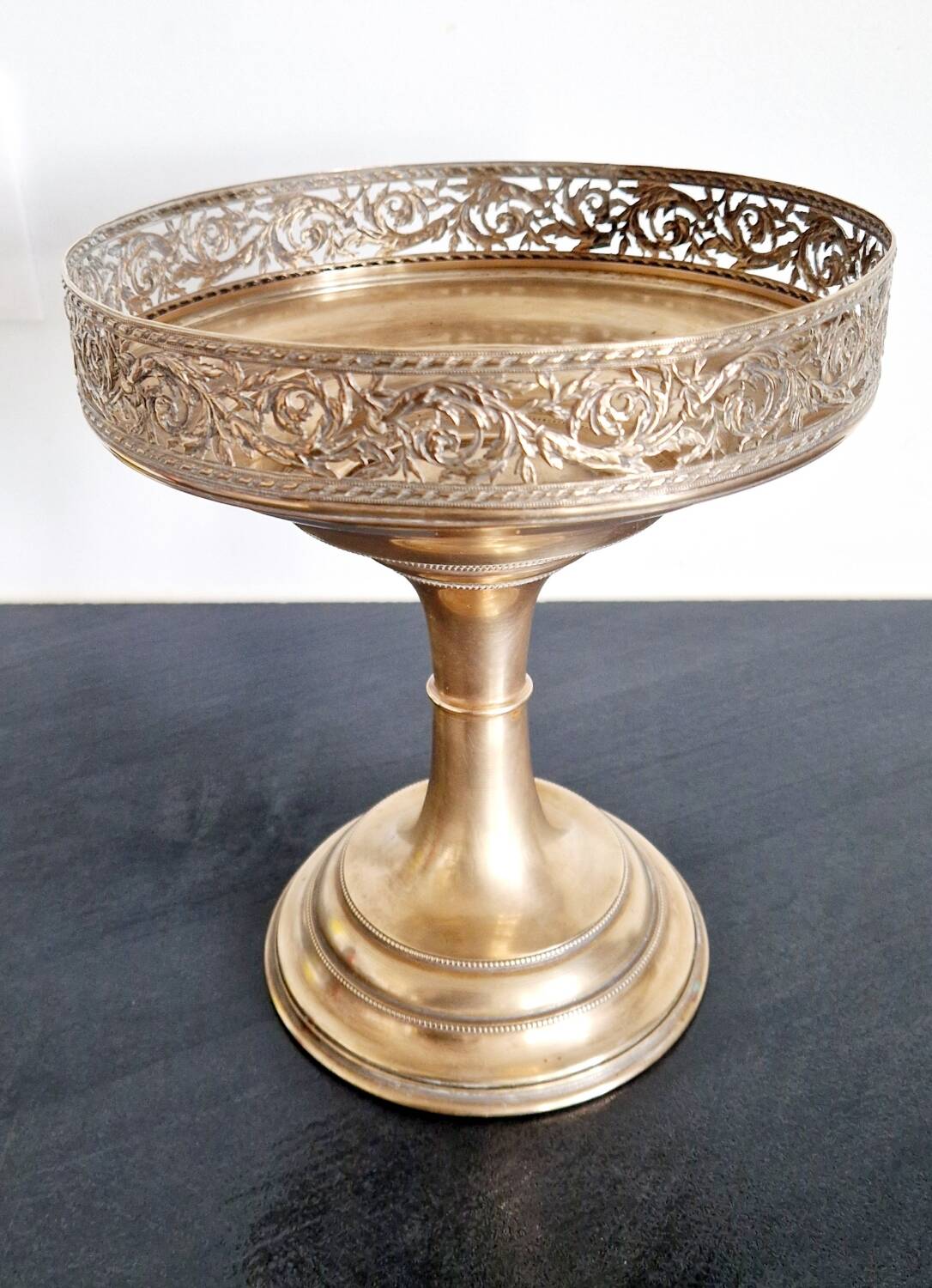 Gold-plated metal footed cup from the early 20th century