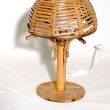Lampe de Bureau Champignon en Bambou et rotin