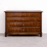 Chest of drawers with 4 drawers in cherry wood with a mirror in classic style – beautiful dimensions.