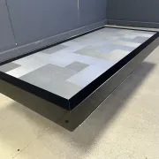 Vintage lacquer and aluminum coffee table, 1970s