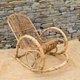 Pair of rattan rocking chairs by Rohe Noordwolde