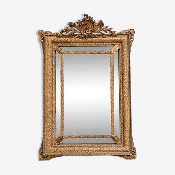 Miroir à Parclose en Bois Doré, estampillé AB Bordeaux, style Louis XVI – Fin XIXe