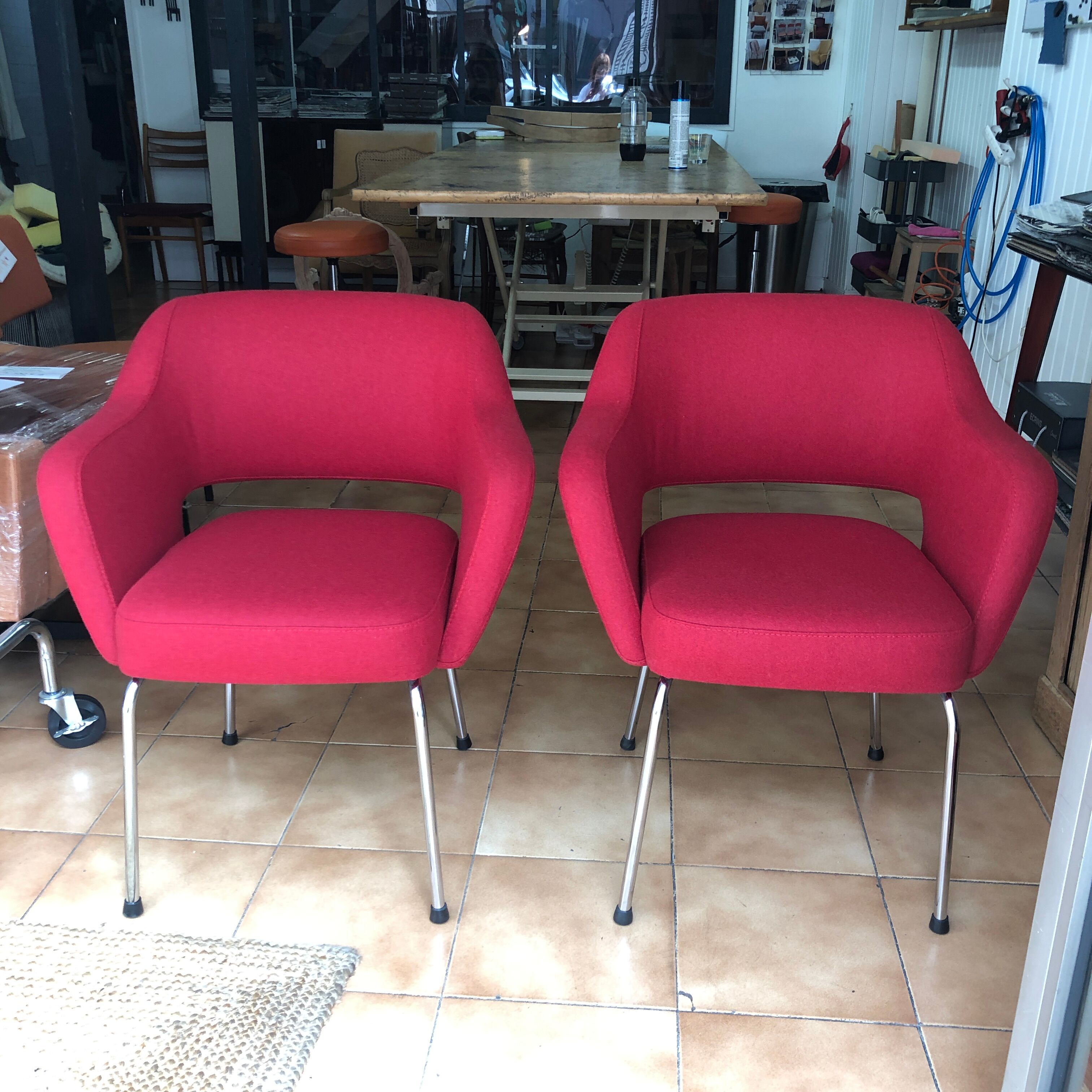 Pair of renovated "Conference" armchairs