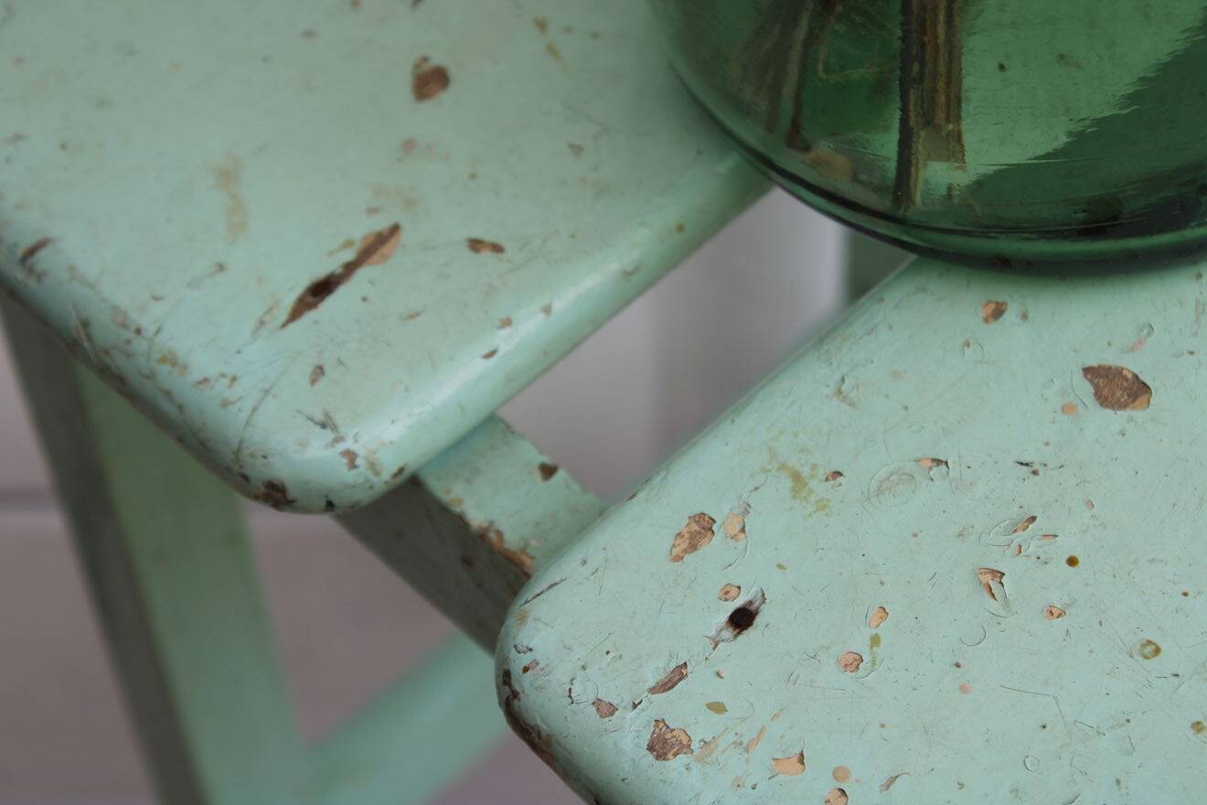 Wooden workshop stool