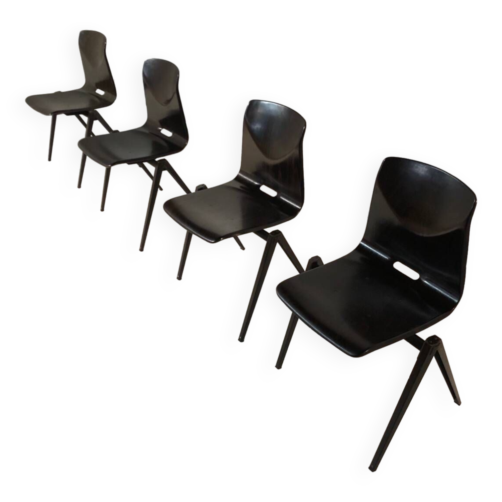 4 vintage Thur op seat chairs - Pagholz circa 1970