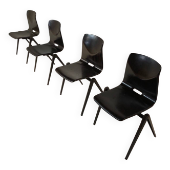 4 chaises vintage Thur op seat - Pagholz vers 1970