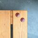 Table basse vintage en pin massif et plastique pour canapé d'extérieur, années 1970