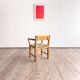 Brutalist chair by Tage Poulsen, pine, woven paper cord seat.