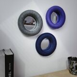 Purple round mirror