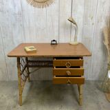 Louis Sognot rattan desk