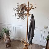 Vintage parrot coat rack in light wood