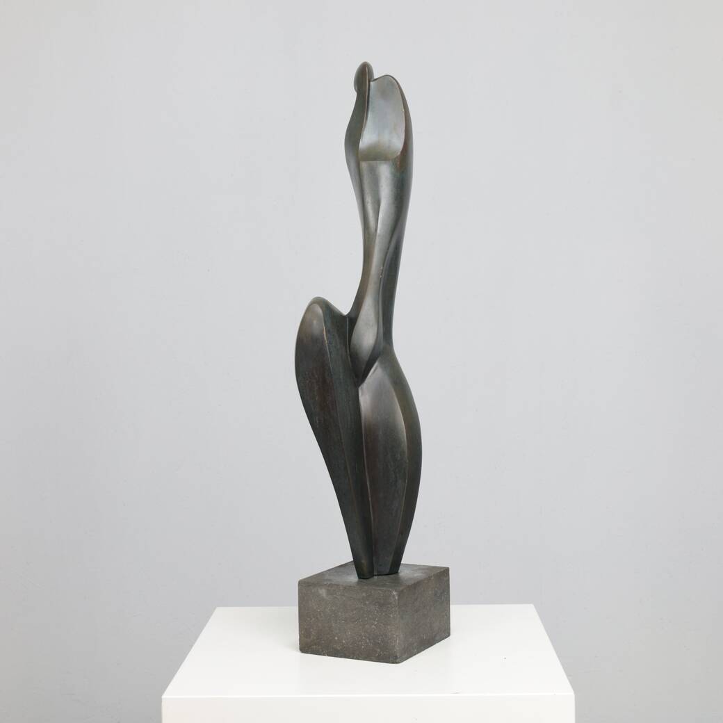 Bronze female figure sculpture by Francine Govers, Netherlands, 1990s