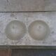 2 vintage glass pendant lights