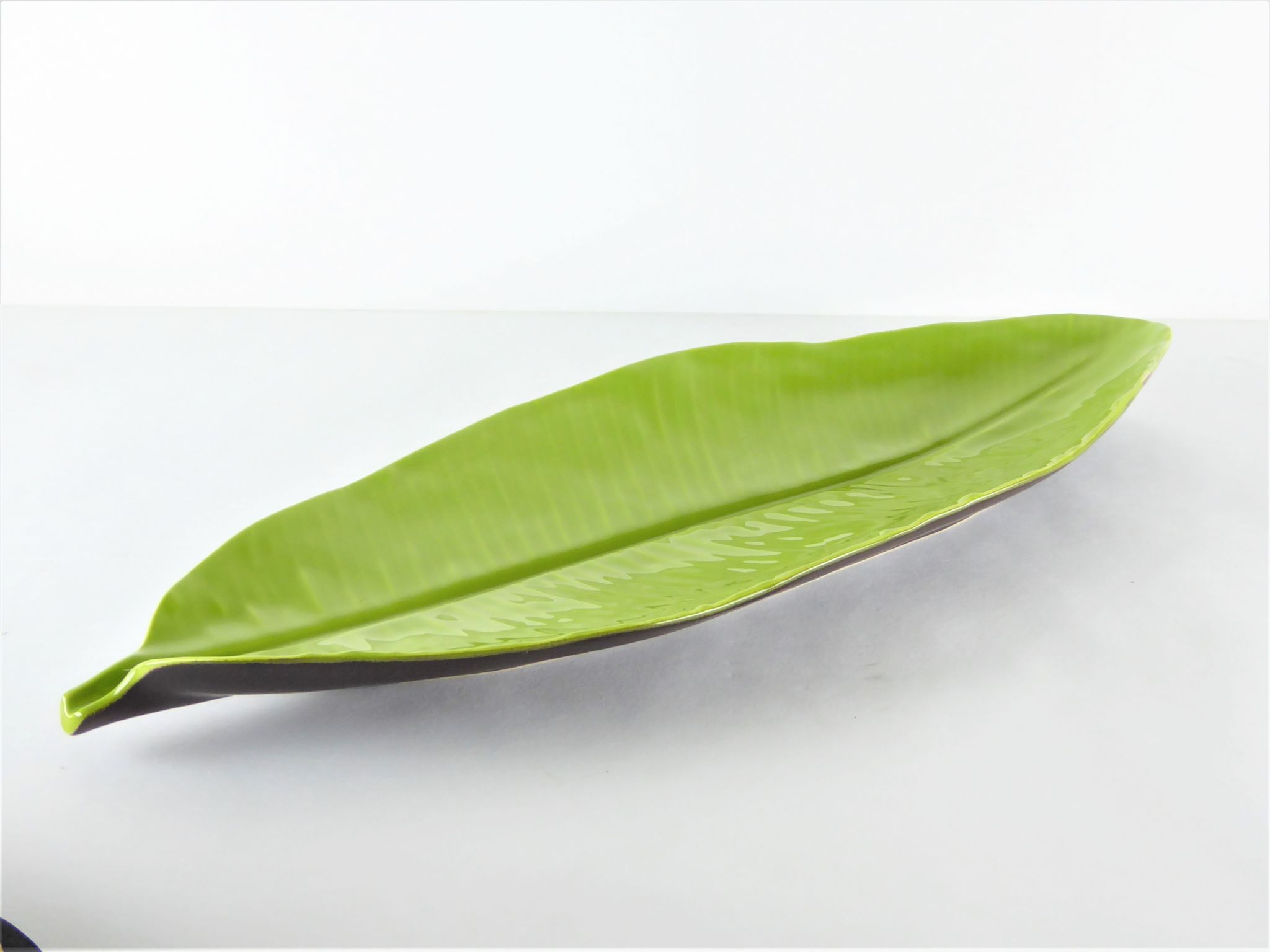 Coupe feuille palme céramique Lunéville 1980