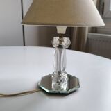 Table lamp in chiseled glass and beveled mirror 1950