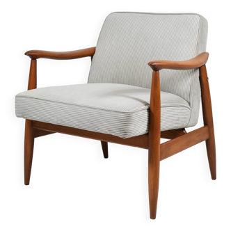 Famous Vintage armchair "Kedzior", fully restored, Grey CORD