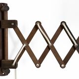 Wall lamp/scissor lamp in died pine wood from Translandia. Denmark 1960s