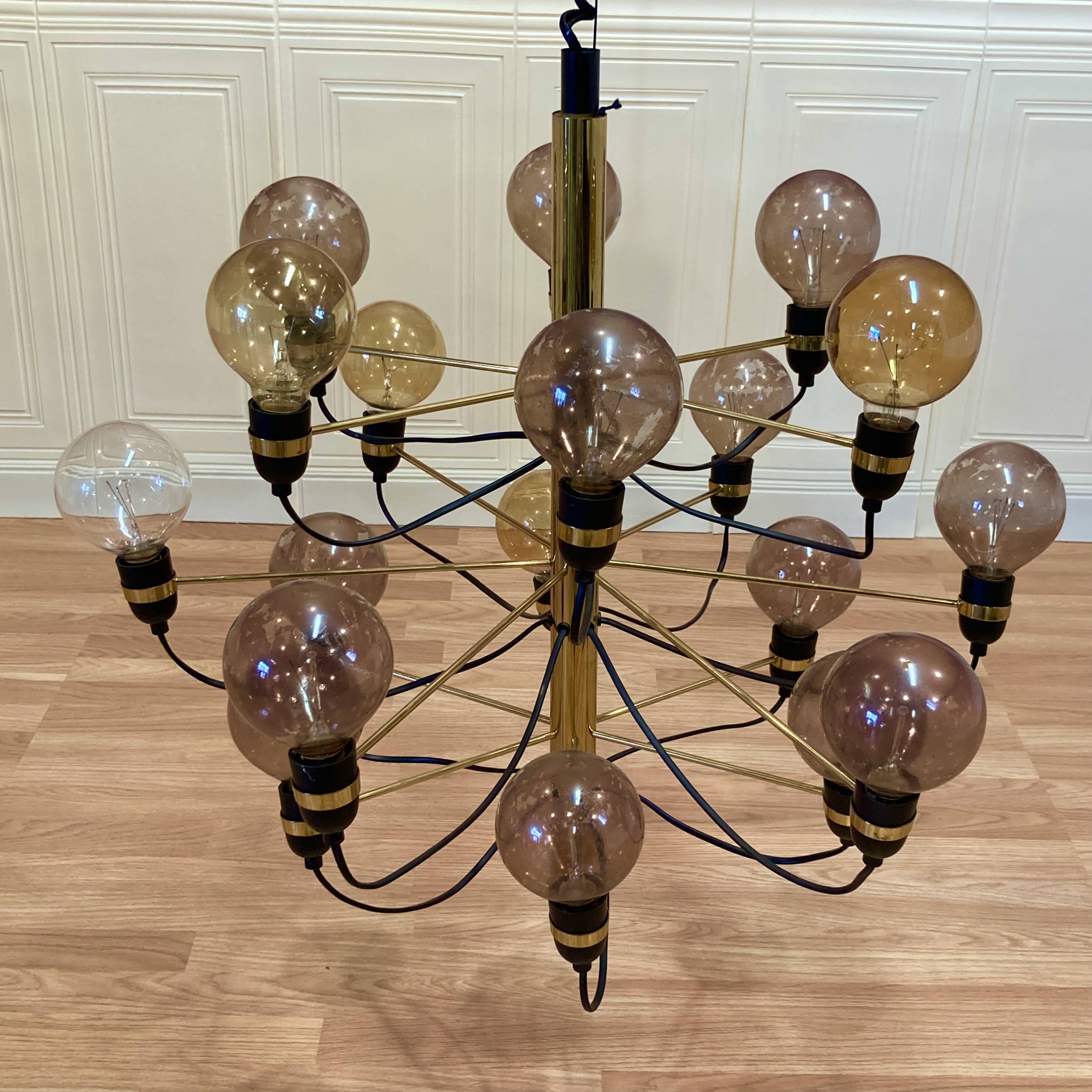 Lustre en métal chromé, années 1970