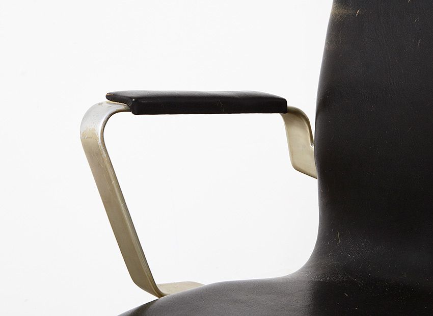 Arne Jacobsen Early Oxford Leather Desk Chair for Fritz Hansen 1965