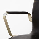 Arne Jacobsen Early Oxford Leather Desk Chair for Fritz Hansen 1965