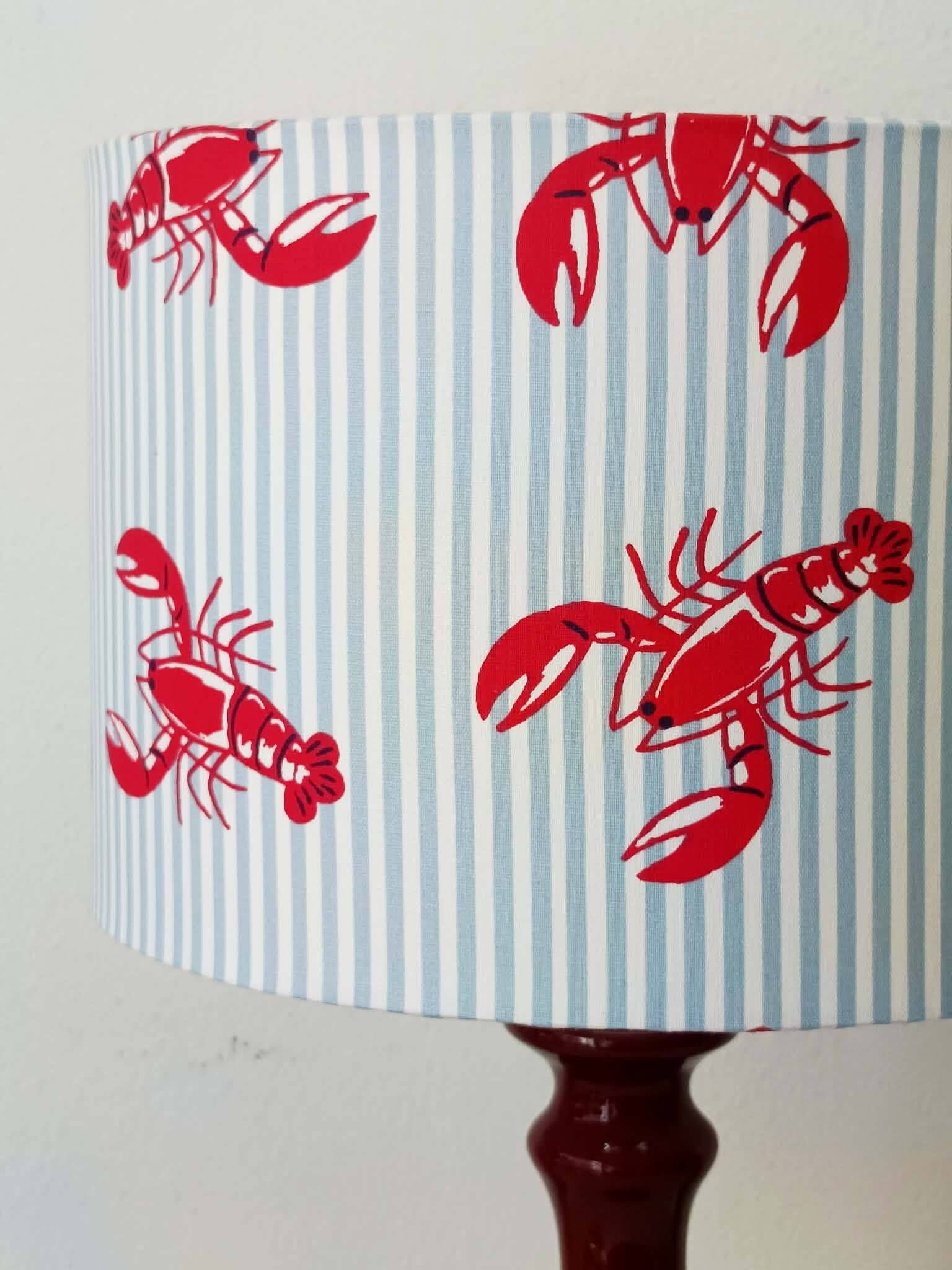Lampe céramique abat-jour homard vintage