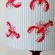Lampe céramique abat-jour homard vintage