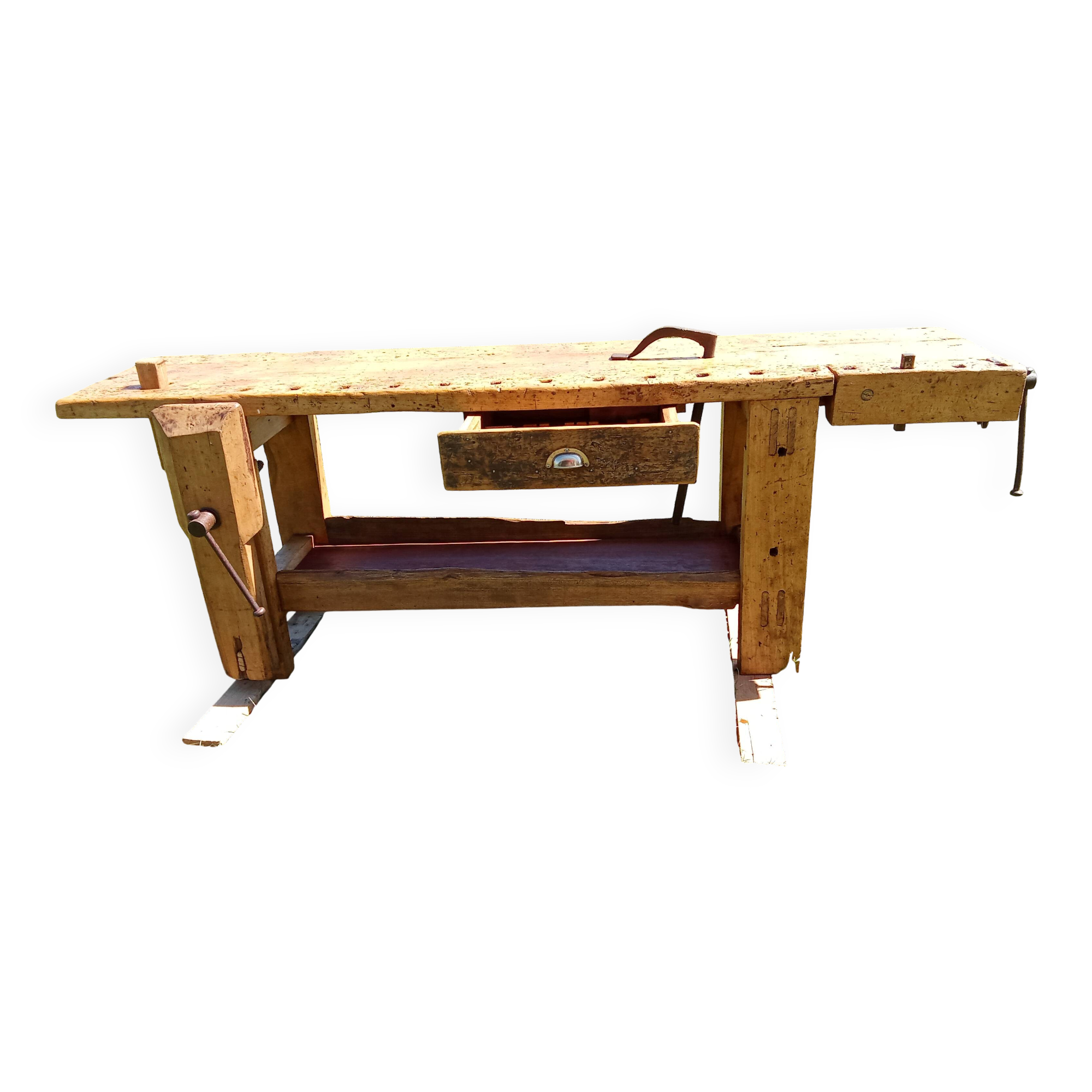 Antique wooden joiner's workbench / complete workbench