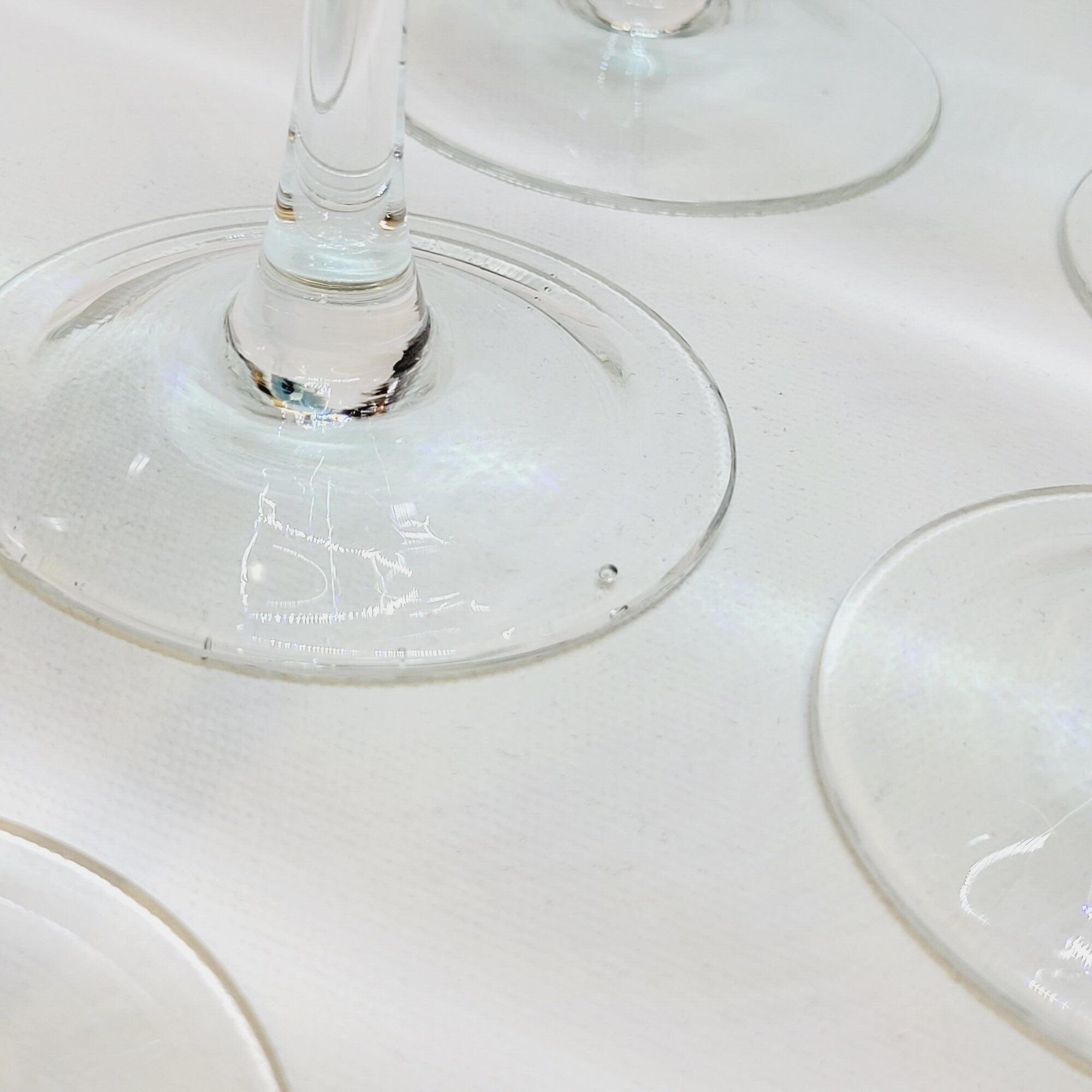 6 Large Wine or Water Balloon Glasses in Petrol Blue Color Blown Glass