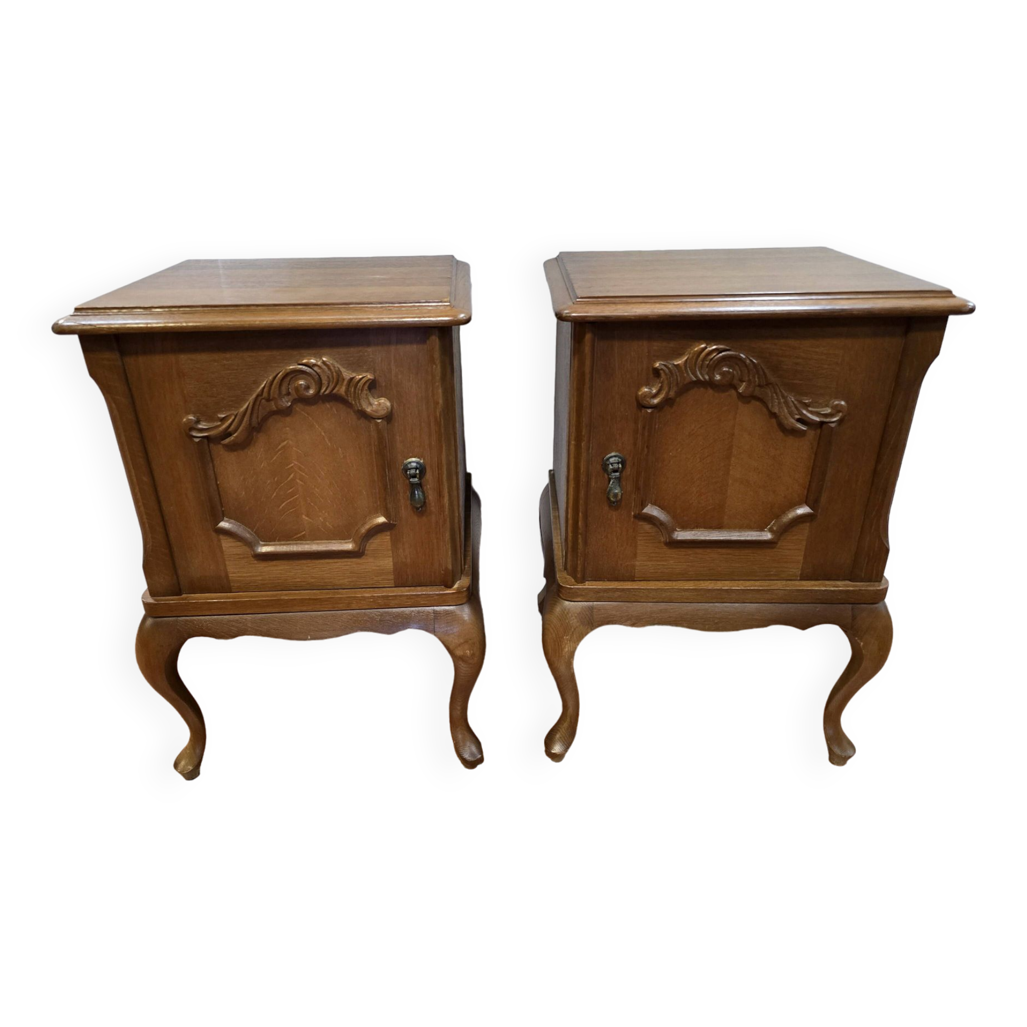 Pair of oak bedside tables