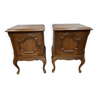 Pair of oak bedside tables