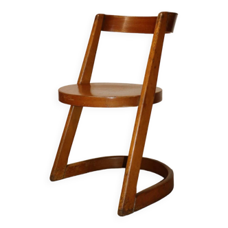Vintage Baumann Model "Halfa" chair in wood, 1970s