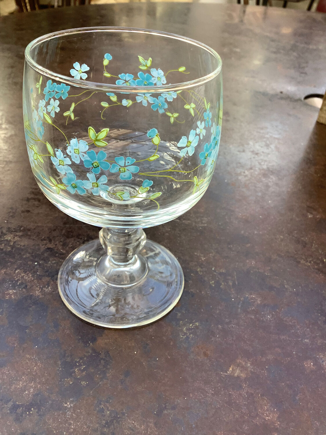 Forget-me-not stemware 1970