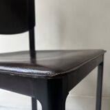 Set of 2 Italian chairs in brown Havana leather, design MATTEO GRASSI
