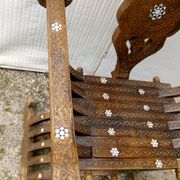 Old Syrian ethic armchair wood and mother-of-pearl