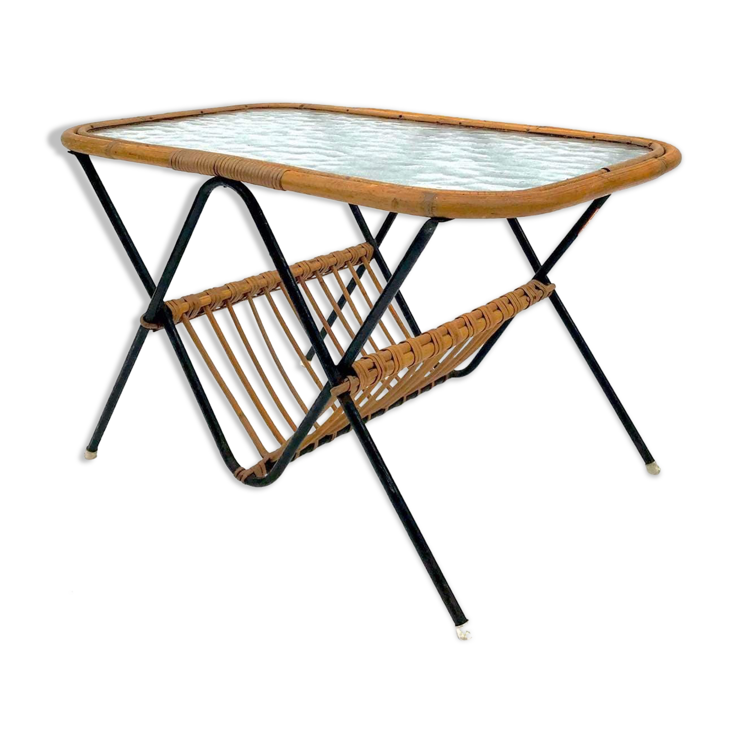 Coffee table with newspaper holder from the 60's