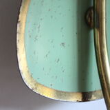 Brass green opaline wall lamp 1950, Expo 58