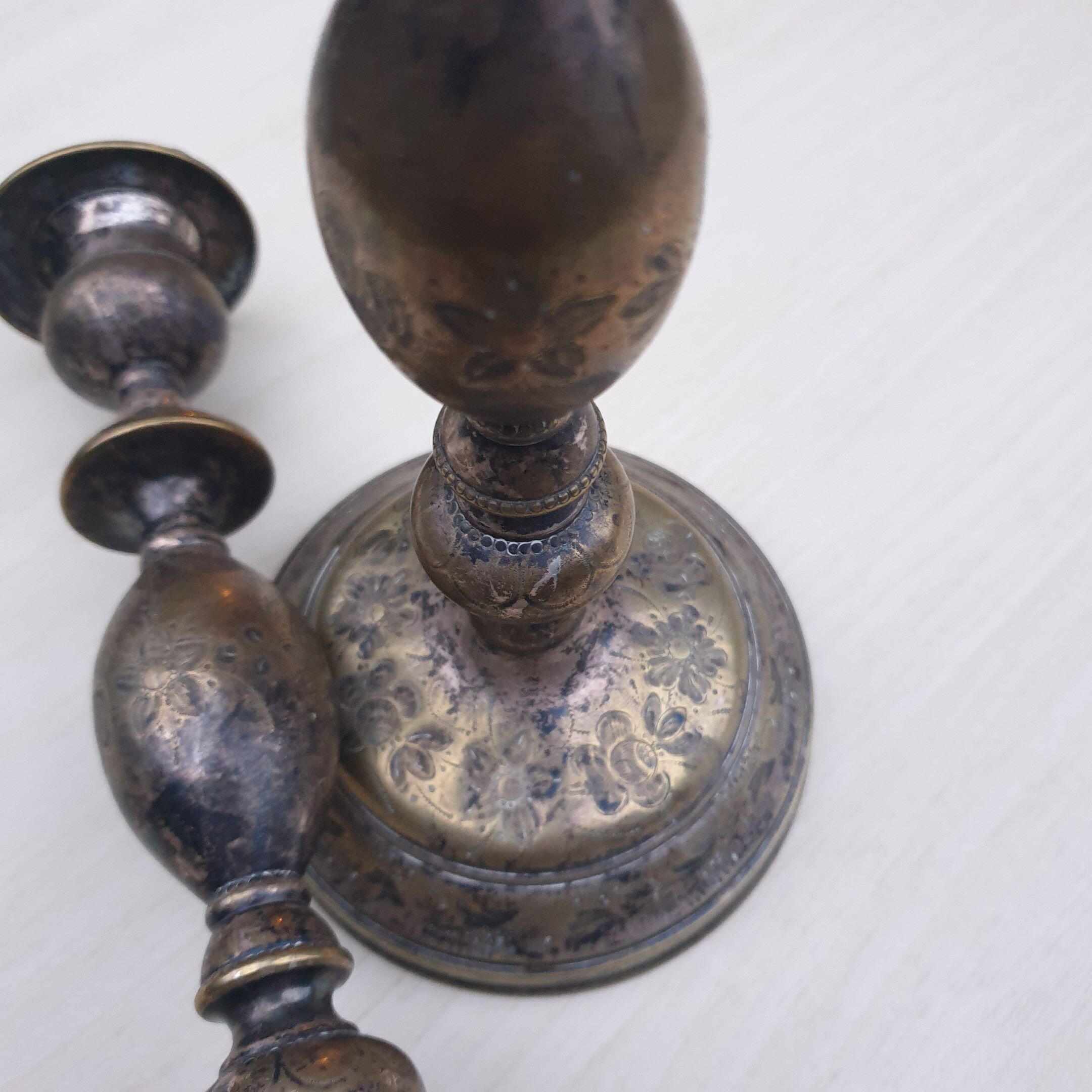 Pair of brass candlesticks
