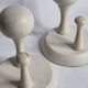 Pair of double hooks in white lacquered wood design, vintage