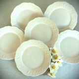 SIX Limoges Dinner Plates.  White Limoges Porcelain Plates.