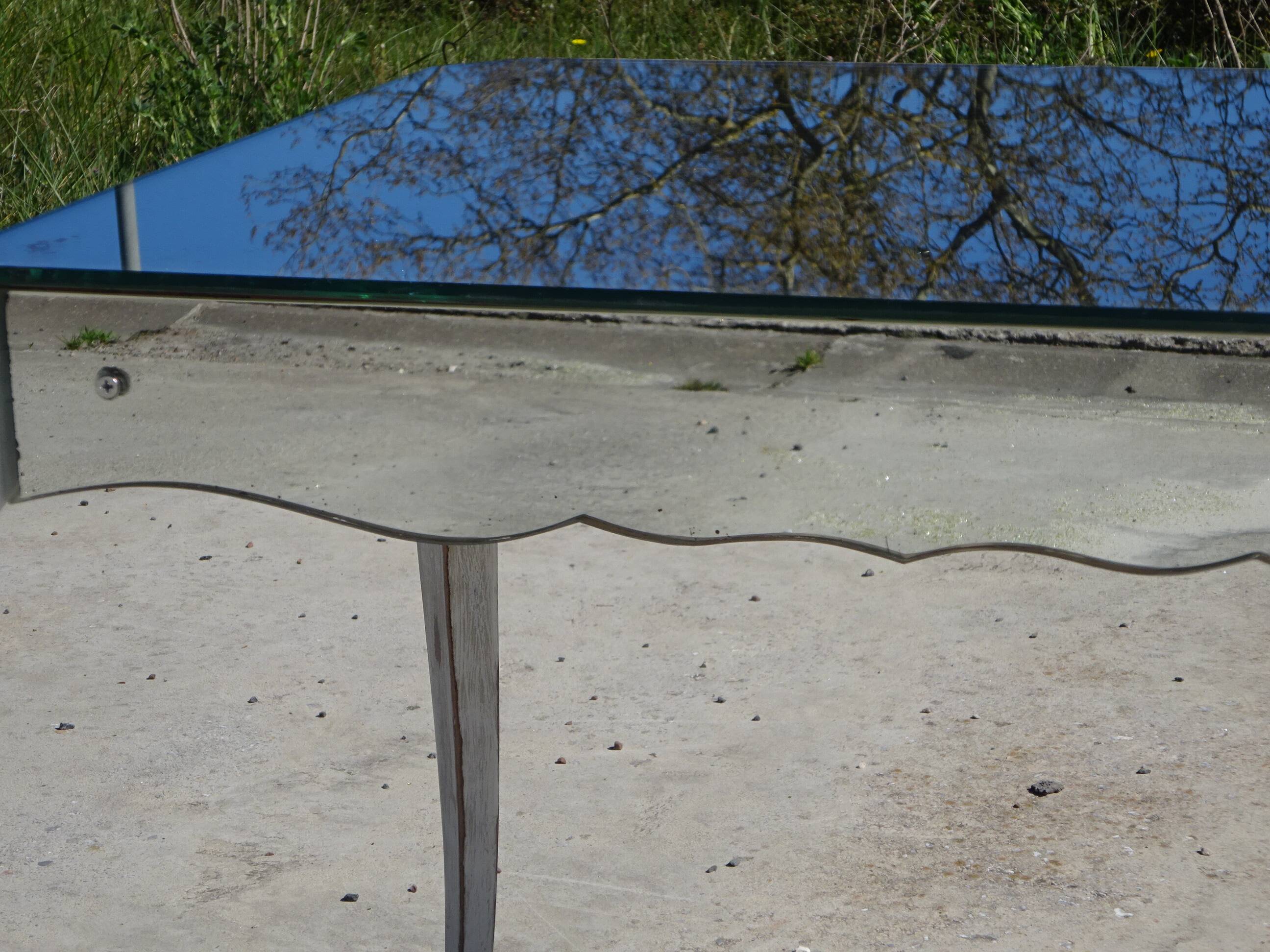 Mirror glass coffee table