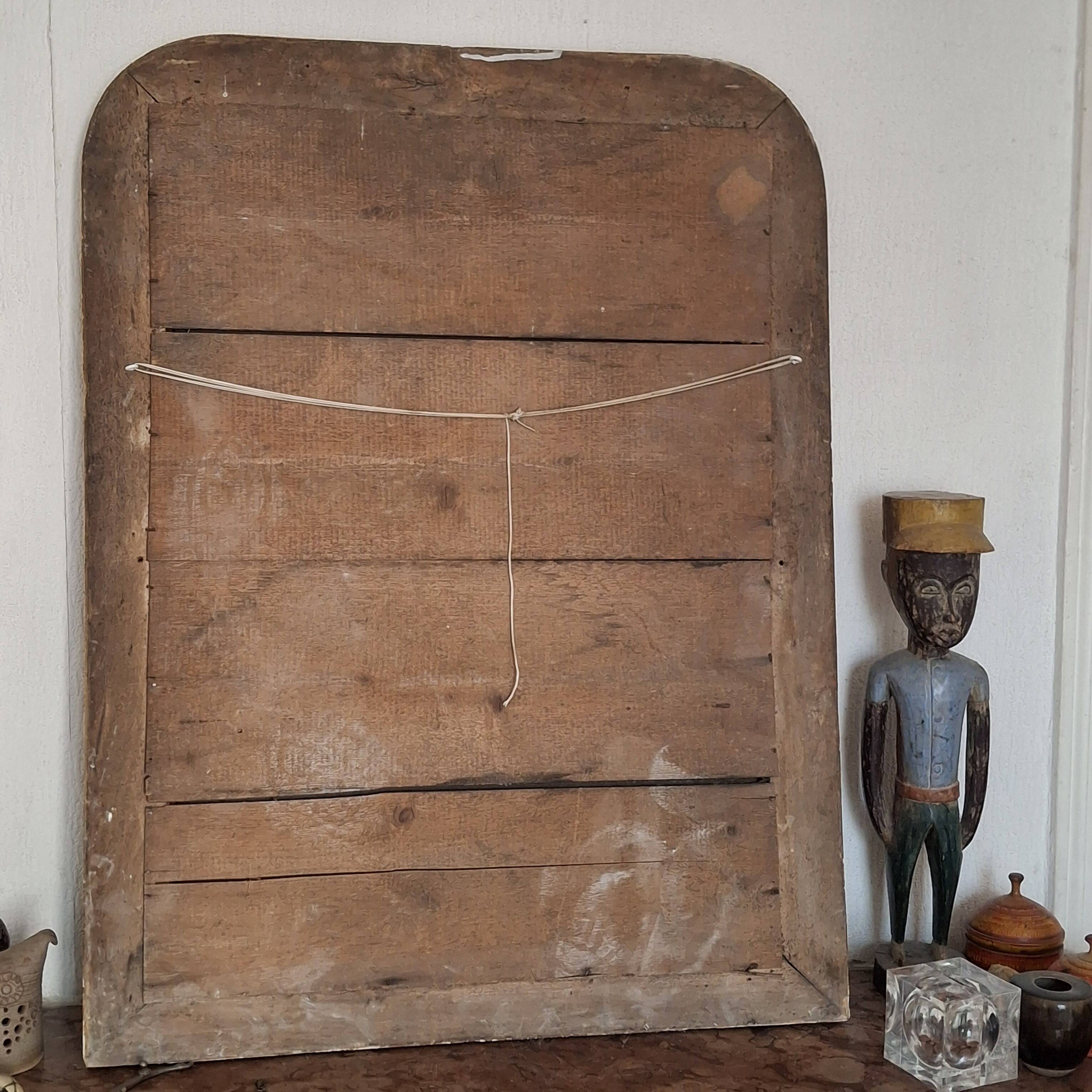 Antique Louis Philippe silvered mirror.