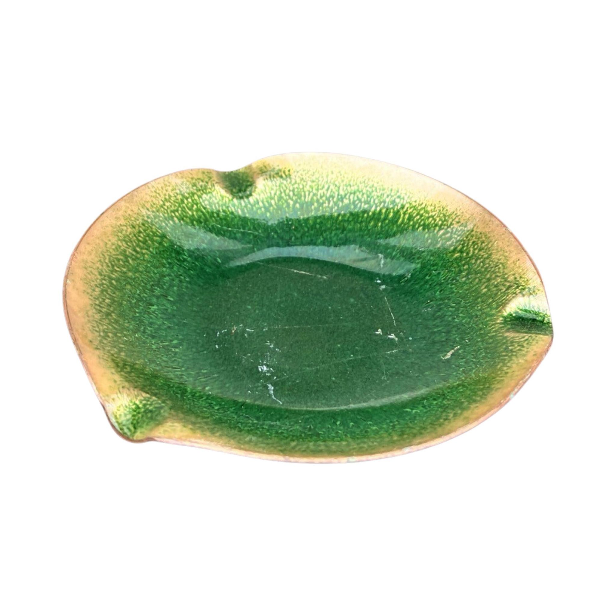 Enameled copper bowl plate, Germany, 1960s.