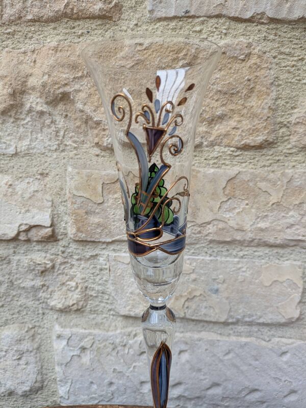 Flute à champagne Paul Nagel collection rêveries modèle Atlantis peint main
