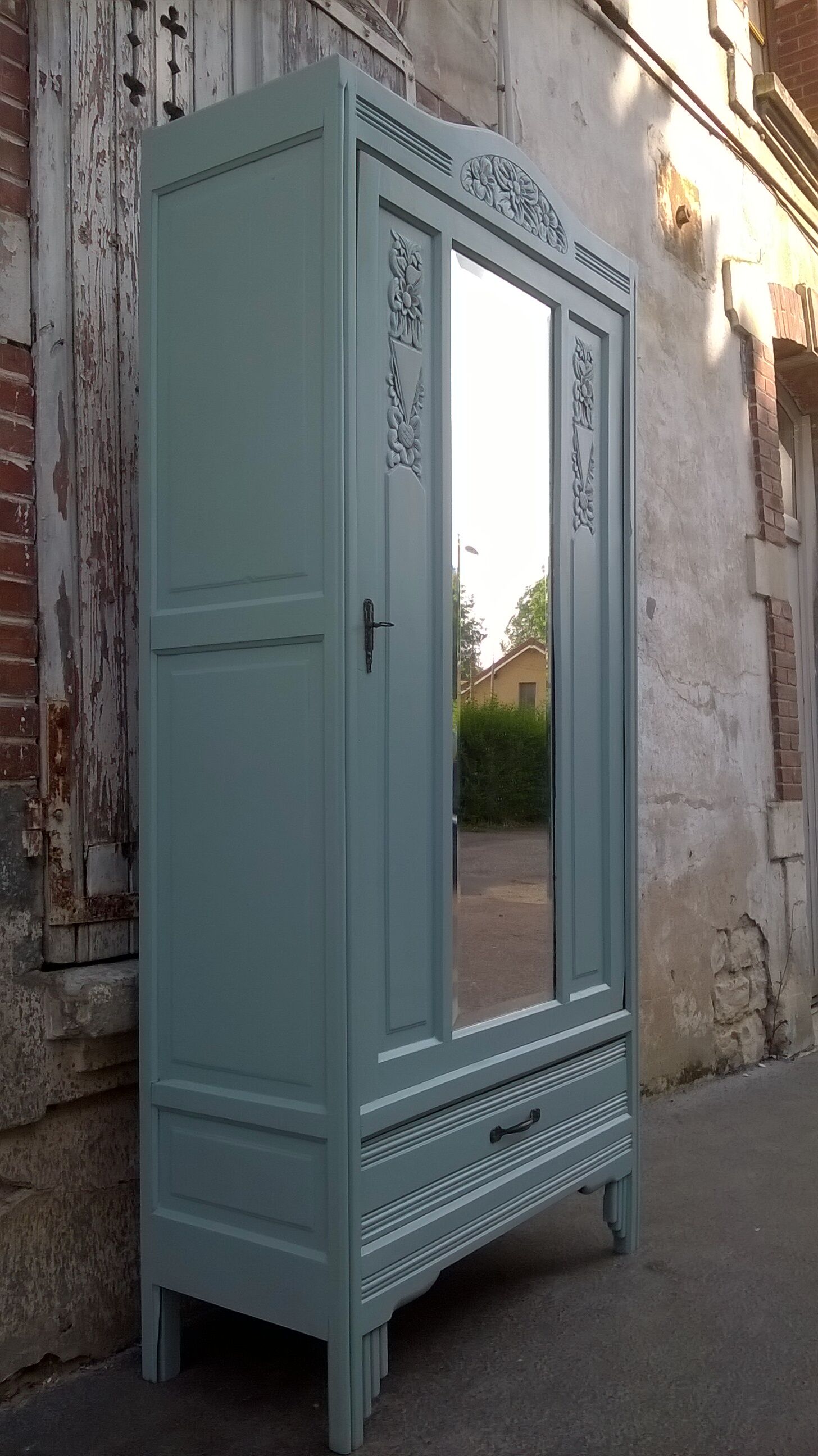 Green parisian wardrobe jade art deco