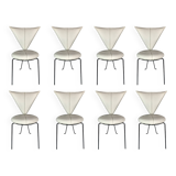 Set of 8 and one post modern dining chairs, 1980s by Lübke