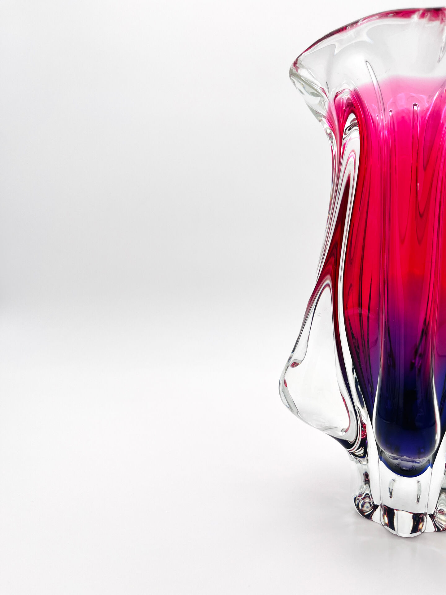 Organic Vase - Sommerso - Josef Hospodka - Bohemian Crystal - Circa