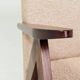 Modern powder pink boucle Zig Zag armchair