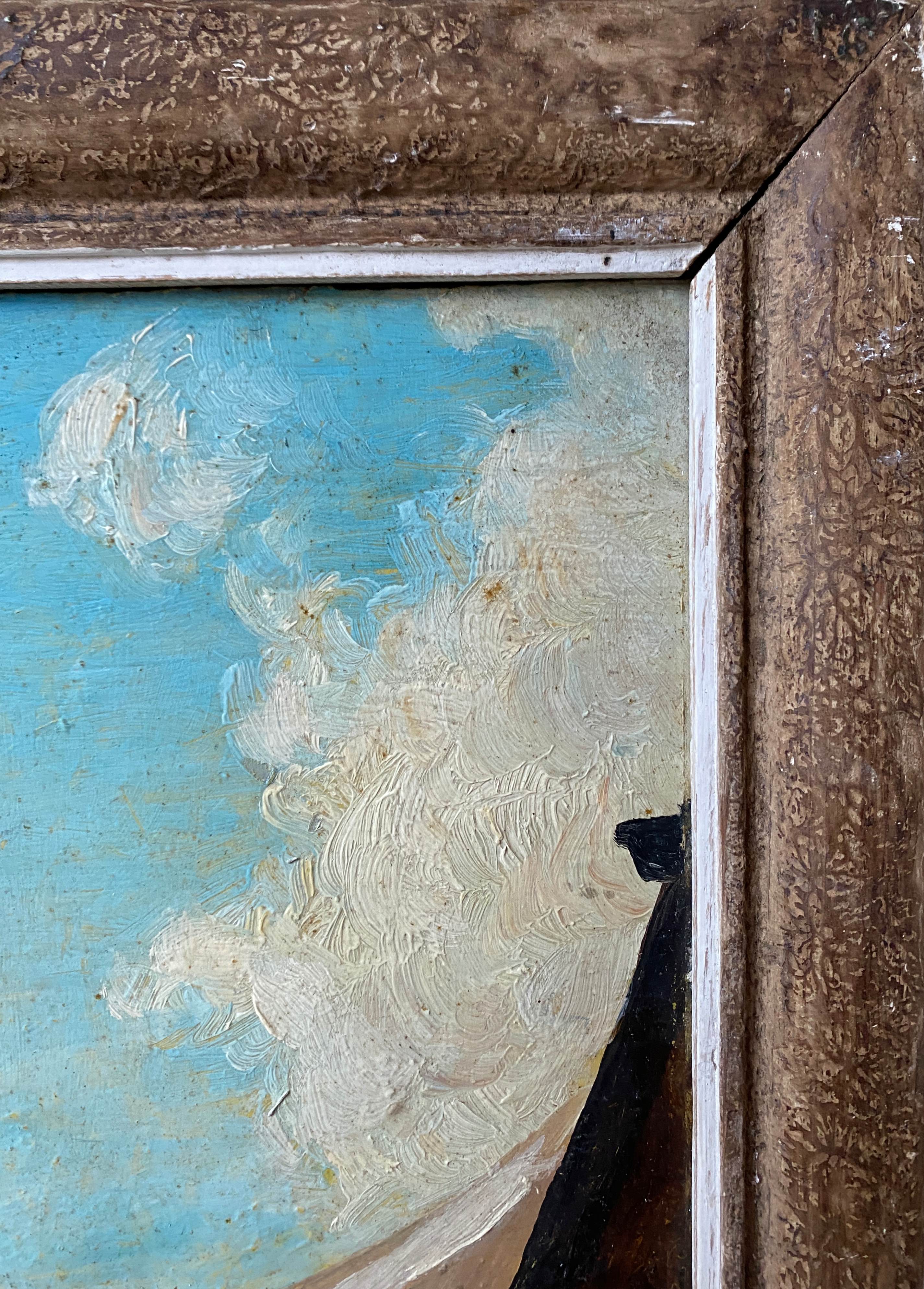 HSP Table "Mountain Chalet" Winter Landscape circa 1950